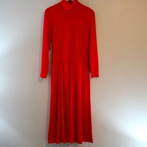 Berkley Red Long Sleeve Turtleneck Maxi Dr…